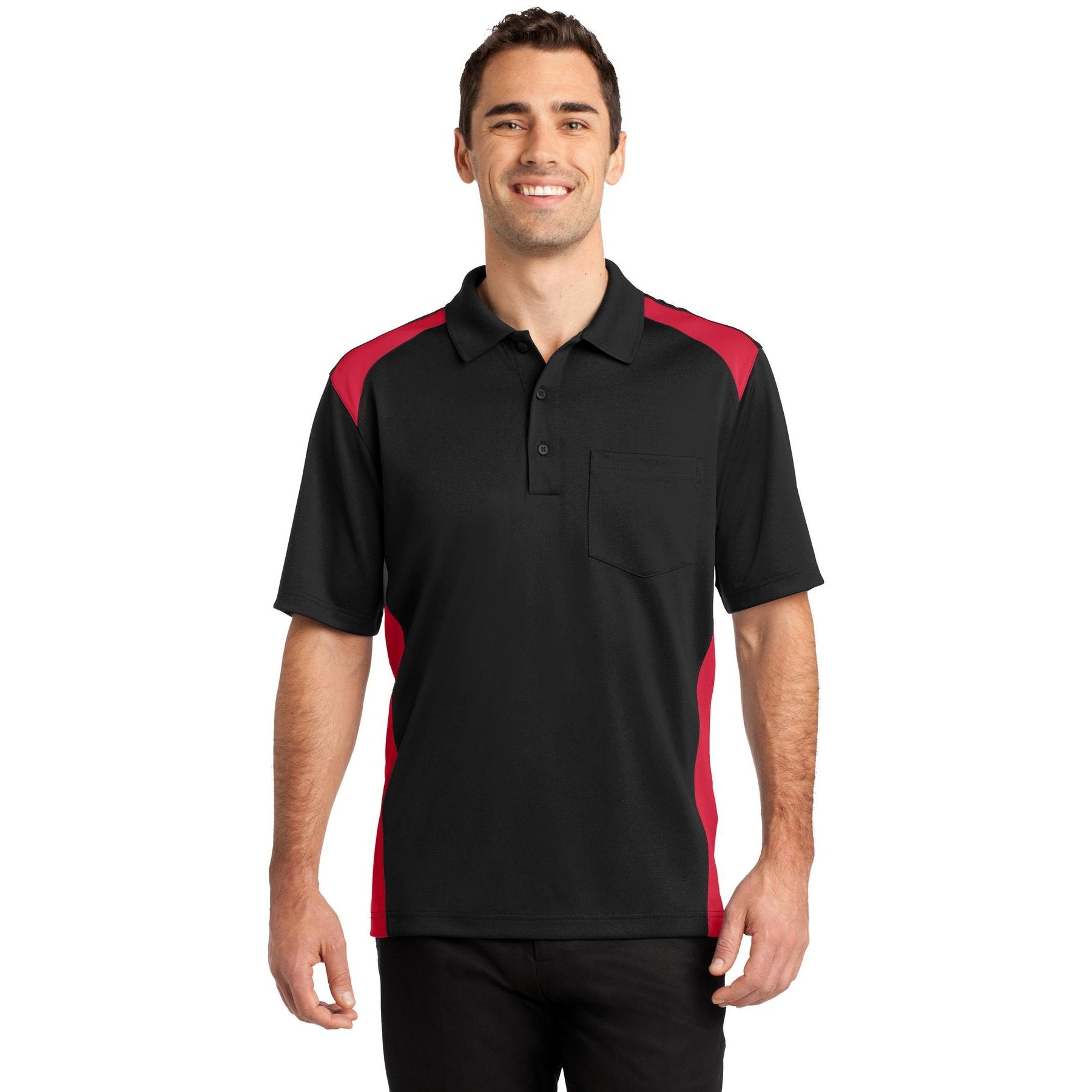CornerStone-CornerStone® Select Snag-Proof Two Way Colorblock Pocket Polo. CS416-MedTech-2
